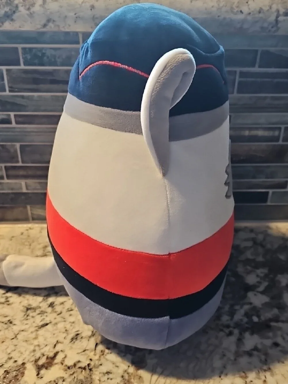 Squishmallows Gray White Navy Red Plush Soldier Character